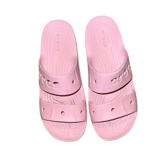 CROCS Light Pink Slide Sandals Size 9 - Picture 1 of 6